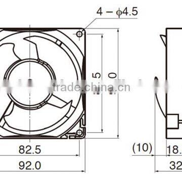 3.6 Inch Explosion Proof Ventilation Fan 92*92*32mm photo-2