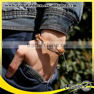 Rope Cheap pu Leather Bracelet, Braided Leather Bracelet photo-4