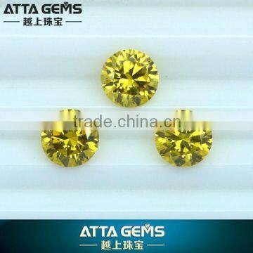 Cubic zirconia yellow brilliant round cut golden cubic zirconia