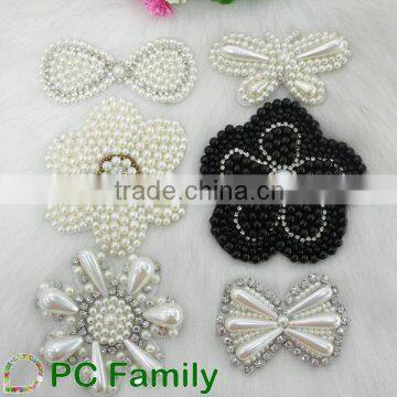 Hot sale romantic pearl handmade non woven patchs