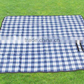 Multi-purpose 50"x60" Plaid Fleece Lined Nylon Picnic Blanket Waterproof Stadium Blanket photo-3