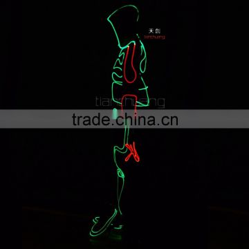 DMX512 Tron Costume EL Wire, Programmable LED Dance Costume