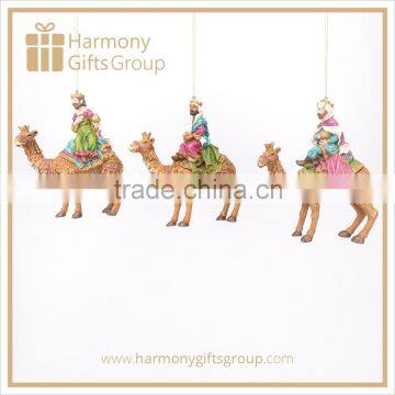 Three King on Camel Resin Nativity Figurine