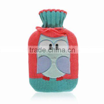 Hot eco-friendly baby PVC hot-water bottle knitted cover safe