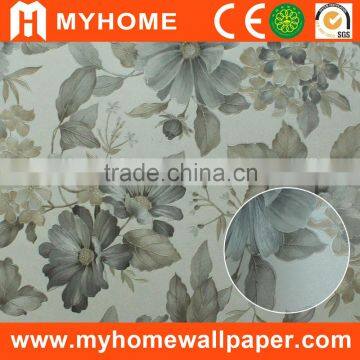 Big size Flower design Paper wallpapers for commercial interior decoration