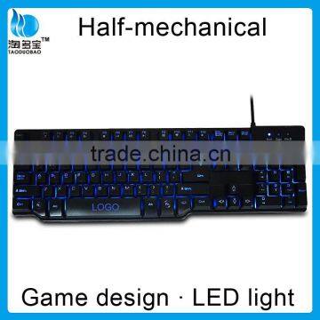 3 LED Backlit Colors Computer Keyboard Half-mechanical Keyboard Feel photo-2
