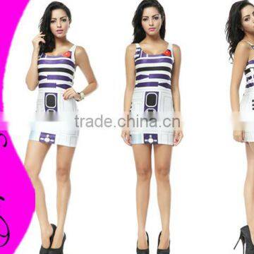 Designer fashion ARTOO2.0 galaxy DRESS,sundress Vest Skirt neon shorts