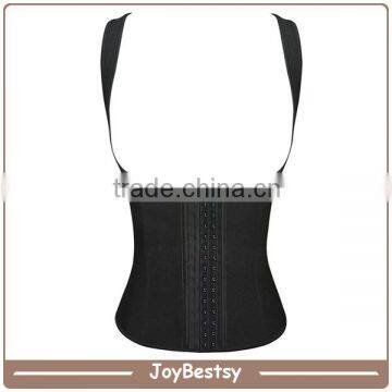 Black Workout Latex Waist Trainer 2 Layers Cincher Slim Body Strapless Breathable Waist Shaper