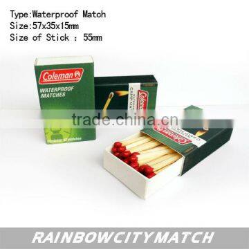 waterproof waxed match, boxed match ,matchesCOLEMAN