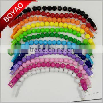 2016 Newest Creative Short Buddha Bead Bracelet usb data cable, bead usb data cable, micro usb data cable