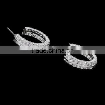 Golden Manufacturer CZ Hoop Earring Leaf Earring photo-2
