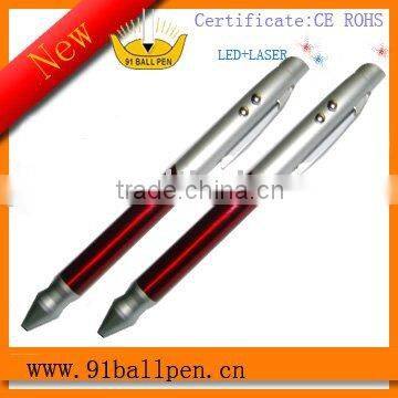 3 in 1 pen, metal laser ball pen+ LED