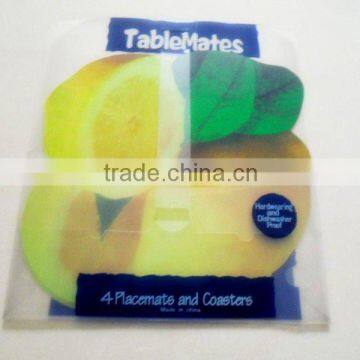 plastic placemat and coaster set