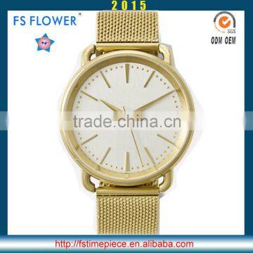 FS FLOWER - 3atm Mesh Band Watch 304L Stainless Steel Case Back Watch Fashion