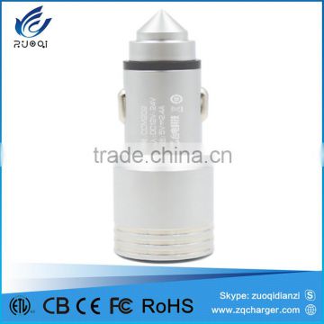 Free sample oem metal alloy dual usb car charger