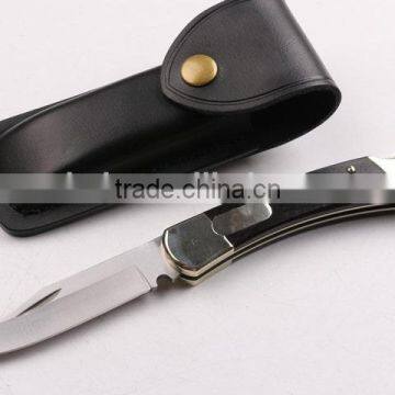 OEM 440 stainless steel folding backlock knife with brass handle