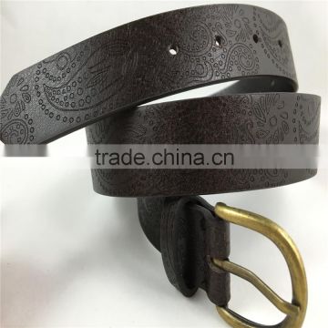 embossed PU leather belt for women jeans