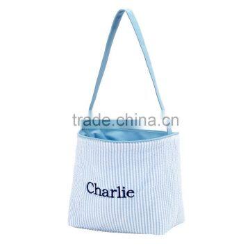 Wholesale Boutique Easter Basket Monogrammable Seersucker Bucket photo-2