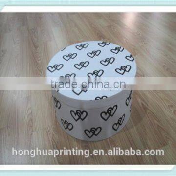 factory price eco-friendly art paper round box with lid