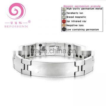 china manufacturer fashion negative ion infrared titanium germanium energy custom silicone bracelet