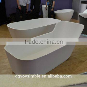artificial stone bath tub/acrylic resin bathtub,Artificial stone modern design freestanding 2 person bathtub