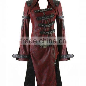 Punk Rave Shadow Jacket Womens Red Black Goth Steampunk Faux Leather Coat