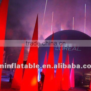 Red inflatable LED lighted cone