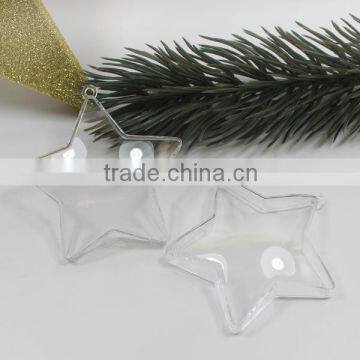 Openable Plastic Balls Hang Christmas Tree Clear Acrylic Candy Ball Star Shaped Box