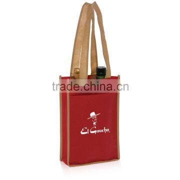 Two Bottle Non-Woven Personalized Wine Bags Wine Glass Bag