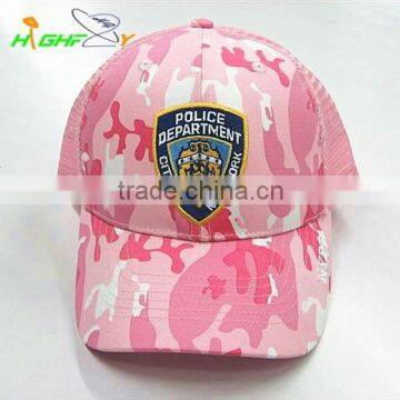 New style hot pink camo six panel mesh trucker hat baseball cap