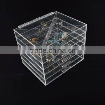 2014 luxury design clear acrylic jewelry display case box