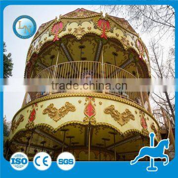 High quality kids merry go round luxury double deck carousel for sale