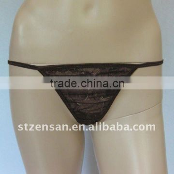 embroidered stripe thong underwear