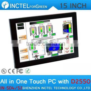 15 Inch Restaurant Pos Systems All in One Touchscreen With Intel D2550 1.86Ghz 1024*768 WinXP/7 2*RJ45 6*COM 4G RAM 32G SSD photo-2