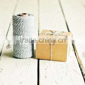 240 yards spool Baker's Twine in Gray Stripes - 240 Yards - Charcoal Slate Light String Cord Ribbon Gift Wrapping Packaging