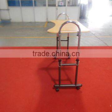 Height Adjustable Over Bed Iron Wooden Table