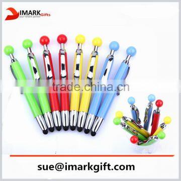 short promotional stylus ball pen screen touch pen with ball shaped click top