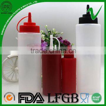 LDPE food grade squeeze cylinder empty plastic sauce bottle for food