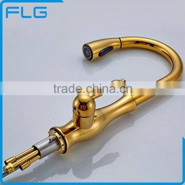 Eco-Friendly Contemporary Brass Pull Out Kitchen Faucet
