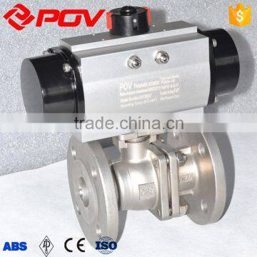 POV Newest Ss316 Flange Connection Pneumatic Ball Valve photo-3