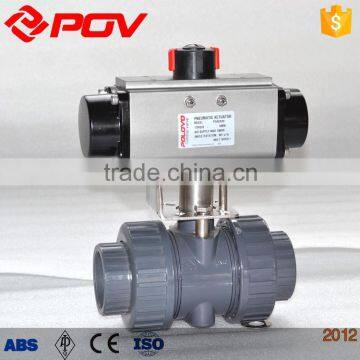 double union pneumatic ball valve pvc with positioner