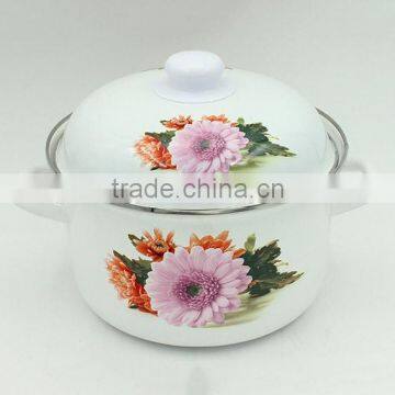 High Quality china manufacturers enamel casserole cookware with decoration