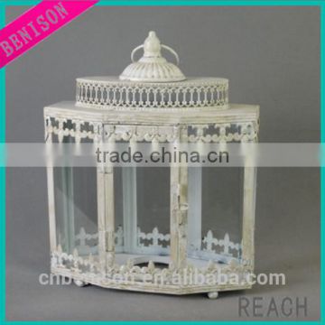 Antique French Vintage Style Cream Shabby Chic TEA LIGHT home decoration candle lantern & table centerpieces