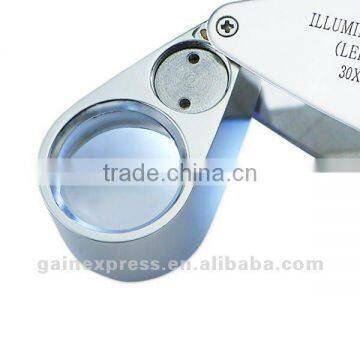 Portable 30x Magnifying Optical Glass LED Light Jeweler Identifier Tool Loupe photo-3