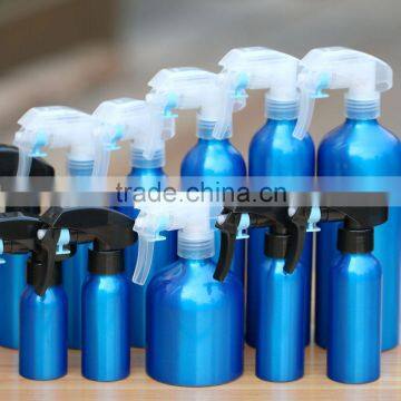 Wholesale 30ml-500ml blue aluminum cosmetic trigger spray bottle for cosmetic perfume packaging