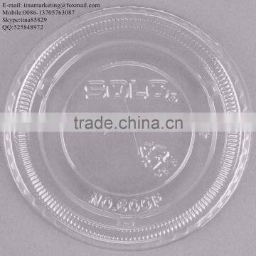 9-10 Oz. Clear Flat PS Plastic Lid With Straw Slot for Cold Drink Cup China Manufactory Price photo-3