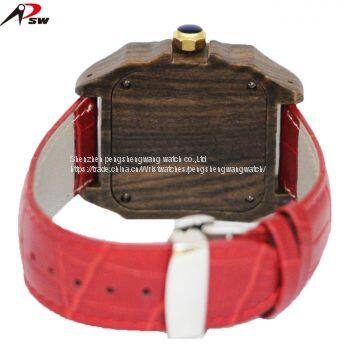 Luxury Men Watch Square Watches Case Stainless Steel Wooden Watch With Butterfly Buckle photo-4