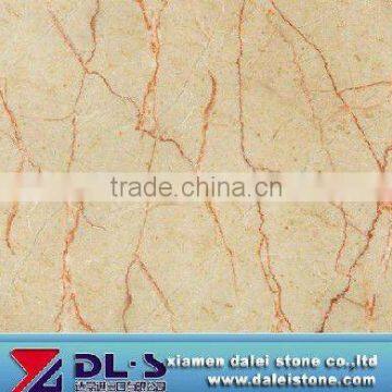 Gold red line cream marble