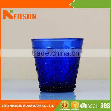 Hot sales glass cup with Spary color