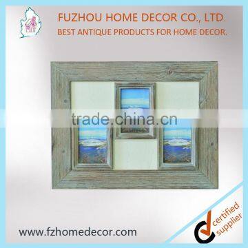 multiple wooden photo frame with triangle hook and three window new models for home decor